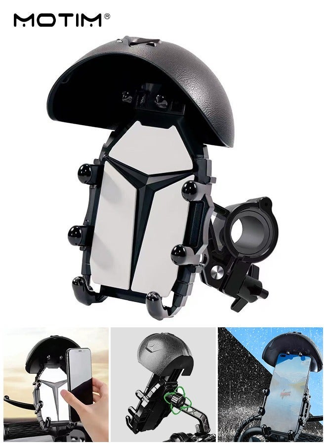 Motim Phone Holder for Bike and Motorcycle, Shock-absorbing Waterproof Phone Mount with Sunshade for 4.7 inch-7.2 inch Phones  iPhone, Samsung and other Phones - Image 1